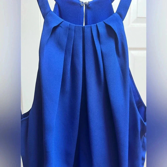 Blue chiffon fit and flare Express dress size 2 in Excellent pre owned condition - Picture 5 of 11